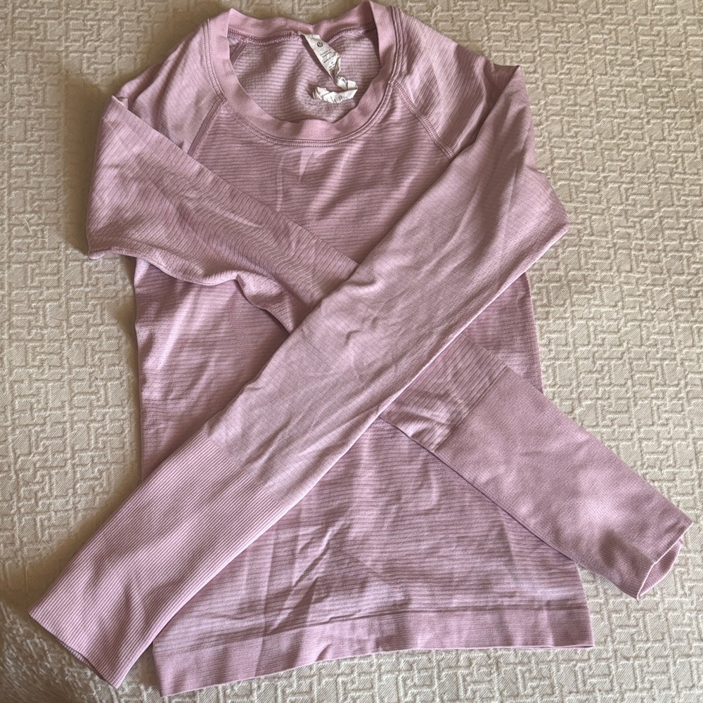lululemon pink/ Mauve Long Sleeve Ribbed Top